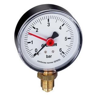 Caleffi Manometer 0-4 bar, 3/8", d= 80mm, unten