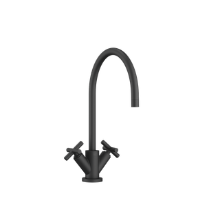 Dornbracht Zweigriff-Armatur TARA Ausl. 235mm, für Spültisch, schwarz matt