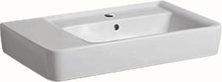 Geberit Waschtisch Renova Plan 75x48cm, Abl. li, m HL, m Überlauf, weiß