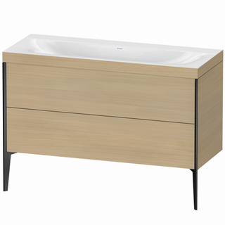 DU WTU XViu/Viu, 2 Ausz, 610x1200x480mm o. HL, schw. m/med. eiche, Ra. 71 ES Ah.