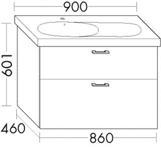 Burgbad Waschtischunterschrank Diago 86x60,1x46cm, we hgl, 1 Lade/1 Auszug