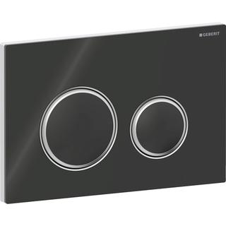 Geberit Betätigungsplatte Sigma 50 Round Pl/T sw, Rg. verchr., f 2-Megen-Spülung