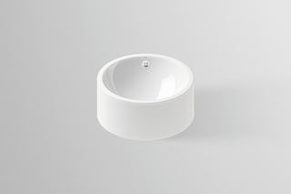 Alape Aufsatz-Waschtisch AB.K450.2 d 450mm, we, ohne Hahnloch, mit Überlauf