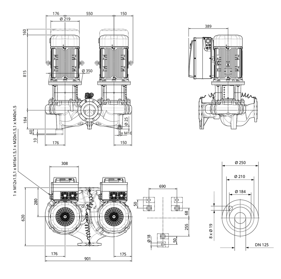 Artikelbild 4 des Artikels „Wilo Trockenläufer-Hocheffizienz-Doppel Stratos GIGA-D 125/3-26/15-R1-S1,DN125 “