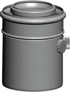 Wolf Anschluss-Adapter DN 80/125, 152mm, steckb., we, m Meßstu.