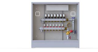 Danfoss Wohnungsstation UnoFloor Comfort 6 HK, Mont re, UP, mit Tür und Rahmen