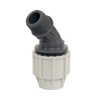Plasson Winkel Serie 18 45Gr, AG PP, 20mmxRp 3/4, Wasser 16 bar