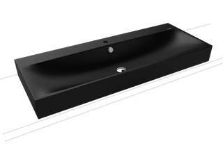 Kaldewei Aufsatz-Waschtisch SILENIO 3049 120x46, 3 Hahnl., sw, P-E, sw matt 100