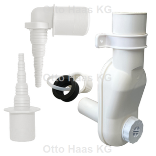 HAAS Waschmaschinensiphon-Set DN 32/40/50 mit Schlauchanschlüssen
