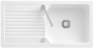V&B Flächenbündige Spüle Linara 60 Flat m Abl.garn, Exzenter, sn wh. CeramicPlus
