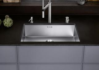 Blanco Becken CLARON 700-U DURINOX 74x44cm, ES Dur., o. Ablauffernbedienung