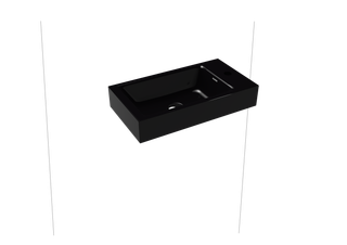 Kaldewei Wand-Handwaschtisch PURO 3162 55x30x10cm, o. ÜL, 1 Hahnl., re, P-E, sw