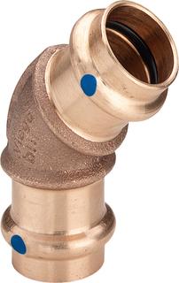 Viega Bogen Sanpress 2226LF 54mm, 45Grad, mit SC-Contur, Rotguss