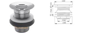 ASW Schaftventil 1 1/4" x Ø 63 mm, mit Siebeinlauf