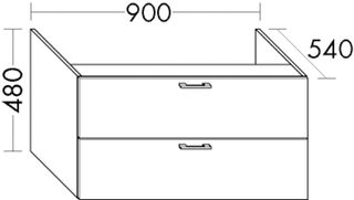 Burgbad Unterschrank sys30 90x48x54cm, PG3, 1 Schublade/Auszug