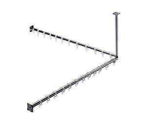 EMCO Duschvorhang-Set System 2 1200mm, mit 24 Duschvorhangringen, chrom