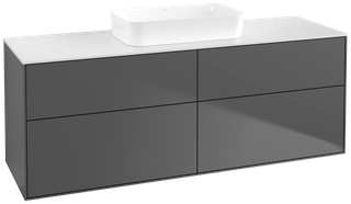 V&B Waschtisch-Unterschrank Finion 160x60,3x50,1cm, Gl. wh. m, Anthrac. m
