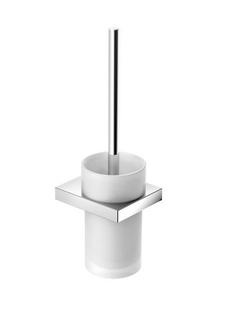 HEWI Toilettenbürstengarnitur System 100 109x450x129mm, Kr.-Glas satiniert, chrom
