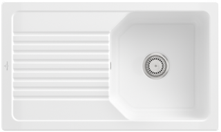 V&B Spüle Linara 50 m Abl.garn, Hand., we. alpin CeramicPlus