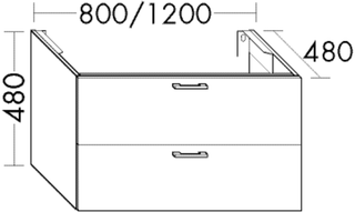 Burgbad Waschtischunterschrank sys30 80x48x48cm, Diago, 1 Schublade/Auszug