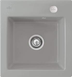 V&B bündige Spüle Subway 45 XS Flat m Abl.garn, Exzenterbetätigung, fossil