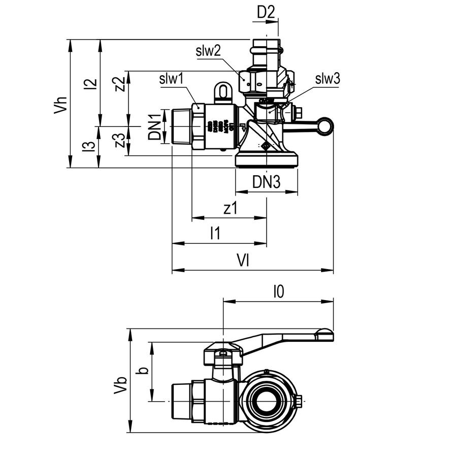 Artikelbild 2 des Artikels „AIPS Eckkugelhahn SEPP Gas 5220.35 R1xPress 22mm, absch., f 1-Rohrz., MS R1 x Press 22 mm“