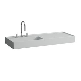 Laufen Waschtisch KARTELL 120x46, Abl. re, o. ÜL, 2 HL, grau matt