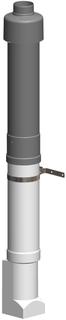 ATEC Dachhochführung PolyCase konz., m Adapter, DN 80/125, schwarz