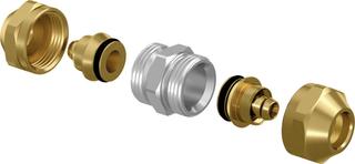Uponor Schraubkupplung Fit PEX 16x1,8/2mm, Messing