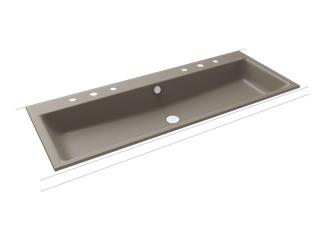 Kaldewei Einbauwaschtisch PURO 3169-D 120x46cm, 2x3 HL, alp-we, P-E, w. Gr 60