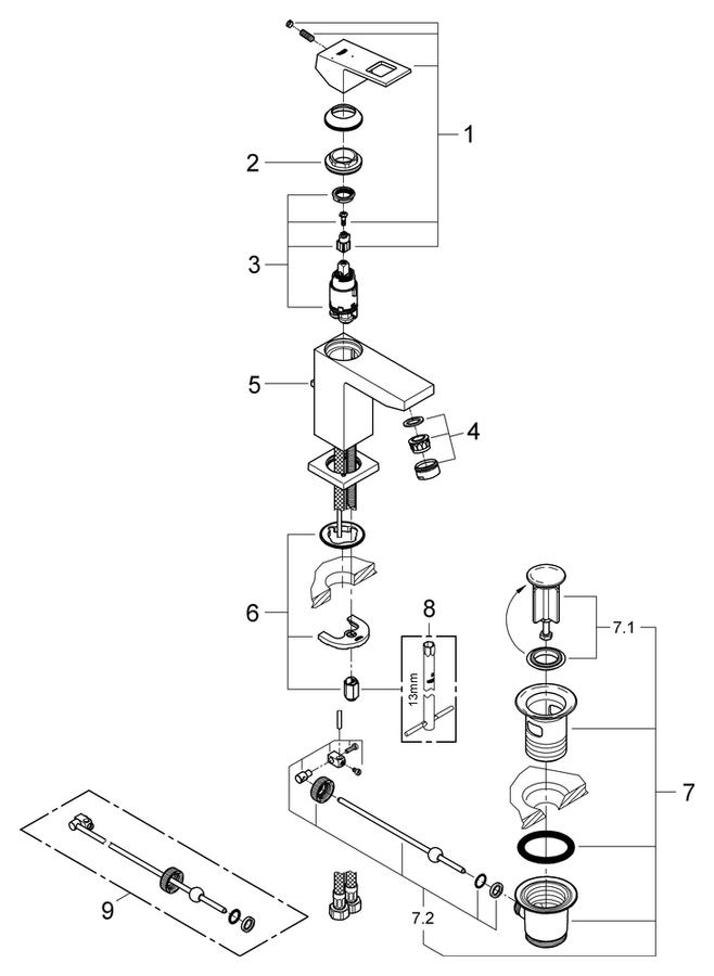 Artikelbild 4 des Artikels „GROHE WT-Einhebelmischer Eurocube 1/2