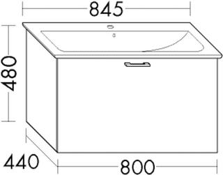 Burgbad Waschtischunterschrank Diago 80x48x44cm, Tr. RAL-F. Ultram., 1 Auszug