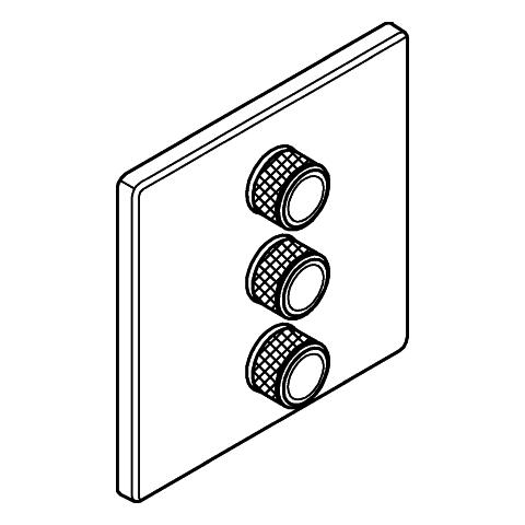 Artikelbild 2 des Artikels „GROHE Fertigset Grohtherm Smartcontrol UP-Ventil, 3-fach, eckig, satin steel satin steel“
