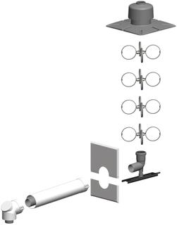 ATEC Schacht-Set PolyTwin DN 60/100-DN 60, PP-Abgassystem/PP, weiß