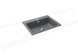 Kaldewei Einbau-Waschtisch PURO 3151 60x46cm, 1 Hahnl., ch, P-E, cool grey70