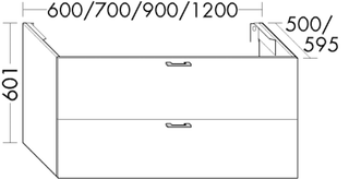 Burgbad Waschtischunterschrank sys30 120x60,1x50cm, Diago, 2 Auszüge