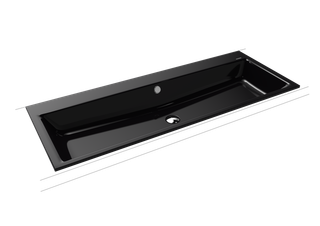 Kaldewei Einbau-Waschtisch PURO 3169 120x46, o. Hahnl., Perl-Effekt, schwarz