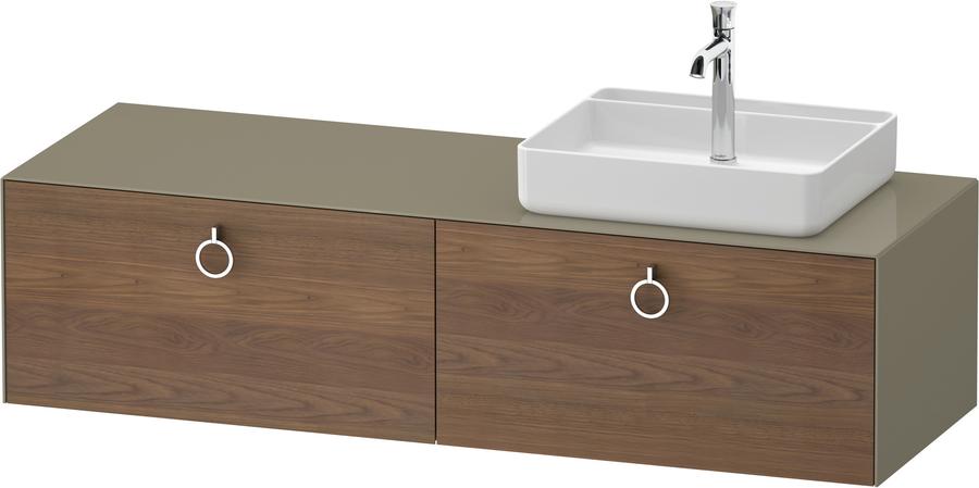 Artikelbild 2 des Artikels „Duravit WT-Unterschrank White Tulip 160x55cm, B r, US N StG g, k Ein/o Be amerikanischer Nussbaum massiv/steingrau Hochglanz | kein Einrichtungssystem/ohne Innenbeleuchtung“