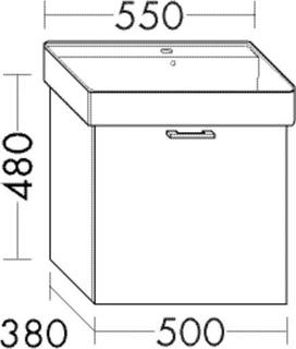 Burgbad Waschtischunterschrank Diago 50x48x41cm, 1 Ausz., Anthrazit Ultramatt