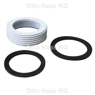HAAS Übergangsstück 1 1/2" AG a. 1 1/4" IG, PP, weiß