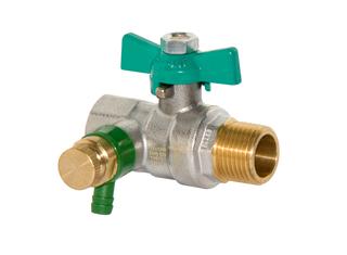 HS Trinkwasser-Kugelhahn UNIWATER 1490 1 1/4", m FG gr, Entleer., MS verchr.