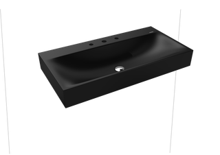 Kaldewei Wand-Waschtisch SILENIO 3045 90x40cm, o. ÜL, 3 Hahnl., P-E, C grey90