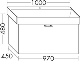 Burgbad Waschtischunterschrank Diago 97x48x45cm, 1 Auszug, Grau Matt