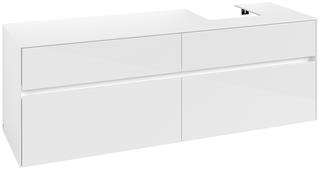 V&B Waschtischunterschrank Collaro 160x54,8x50cm, WT r, LED 12W, glo wh.