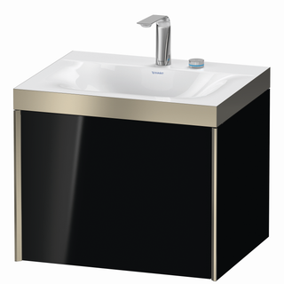 DU WTU XViu/Viu, 1 Ausz, 503x600x480mm 2 HL, champ.m./schw. hgl, Ra. B1 ES Nussb