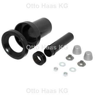 HAAS PE-Wand-WC-Anschlussgarnitur DN 90/110, Kap. vc, 180mm, verschw., sw