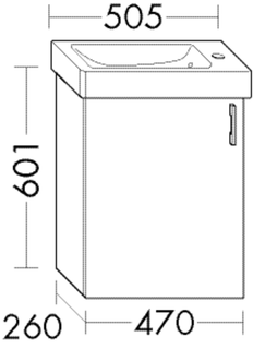 Burgbad Waschtischunterschrank sys30 47x60,1x26cm, 1 Tür, Aqua