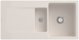 V&B bündige Spüle Siluet 60 R Flat m Ablaufgarnitur, Handbetätigung, crema