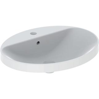 Geberit Einbau-Waschtisch VariForm 60x48cm, m HLB, m Ü, ov., US glas./we