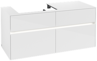 V&B Waschtischunterschrank Collaro 120x54,8x50cm, WT l, LED 8,8 W, glo wh.